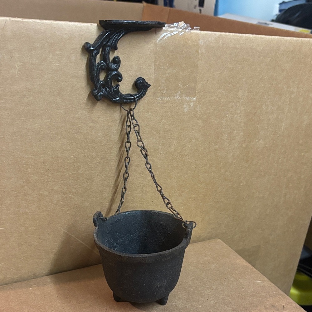 Vintage Black Hanging Wall Planter